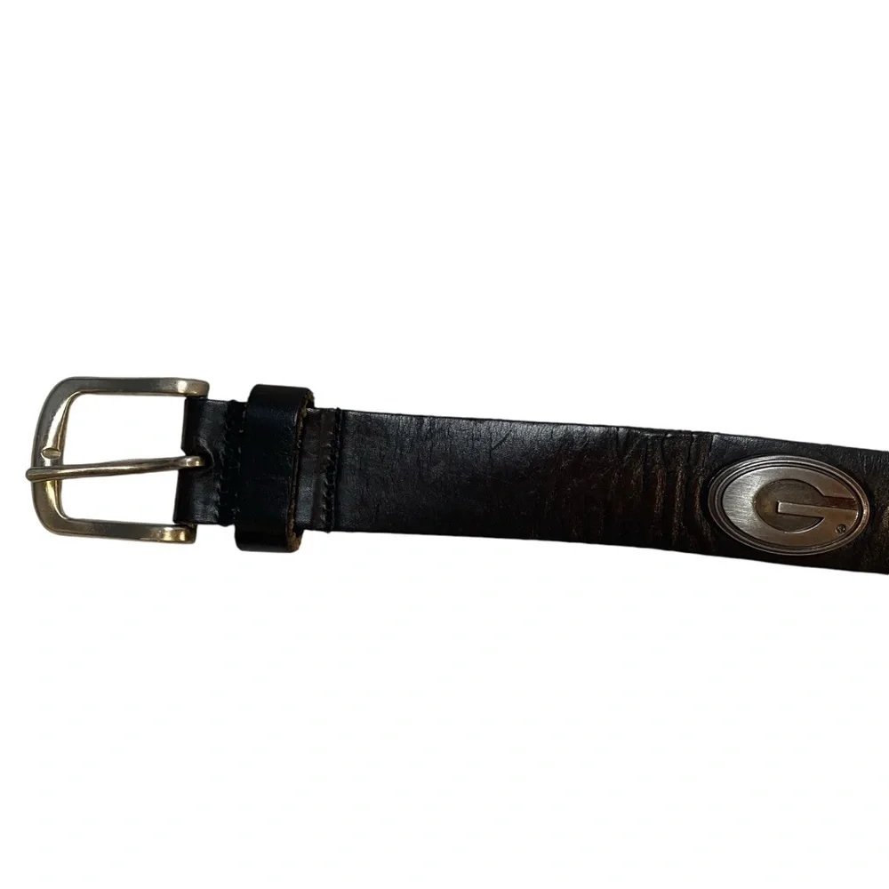 Zep-Pro Black Leather Georgia Belt Sz 38 UGA Bulldogs
